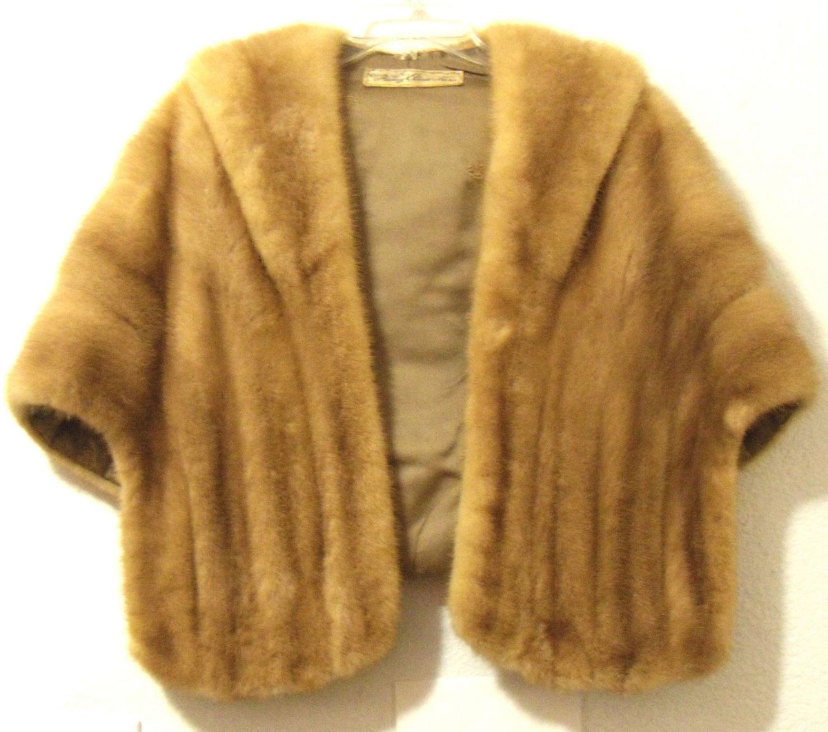 Vintage Beige Mink Fur Stole Cape Wrap by Harry Elias M