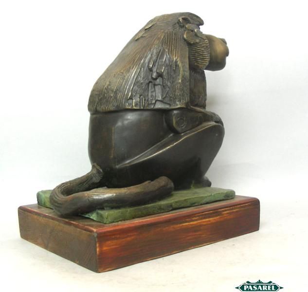 Eliezer Weishoff Bronze Monkey Baboon Sculpture 1950s