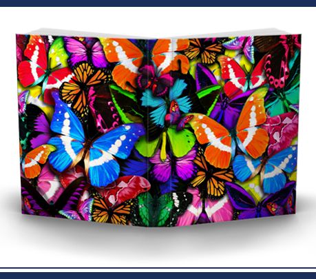 Extreme Butterflies Stretch Fabric Book Sox Cover Jumbo Blue Purple