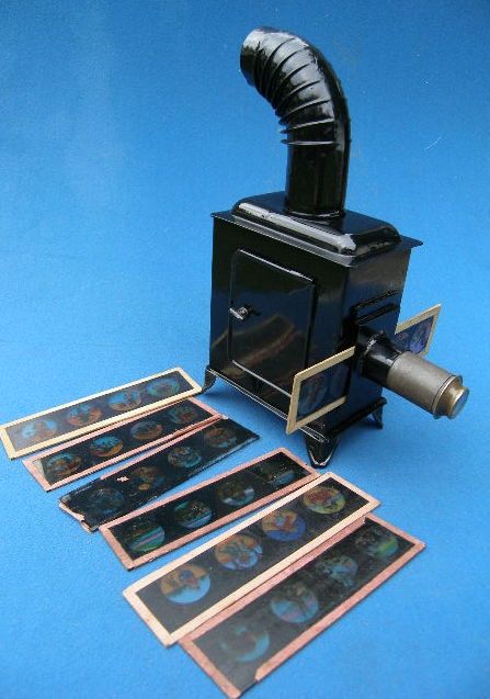 RESTORED BING OR ERNEST PLANK SLIDE PROJECTOR MAGIC LANTERN SET