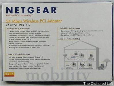 NETGEAR 54Mbps Wireless PCI Adapter Card w CD & Installation Guide in