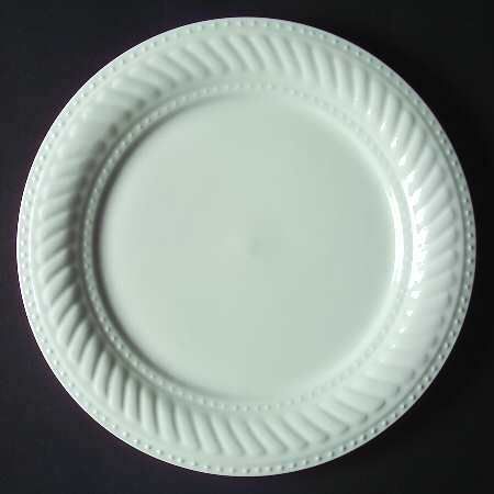 Gibson Dinnerware Imperial Braid All White Embossed Rope Dinner Plate