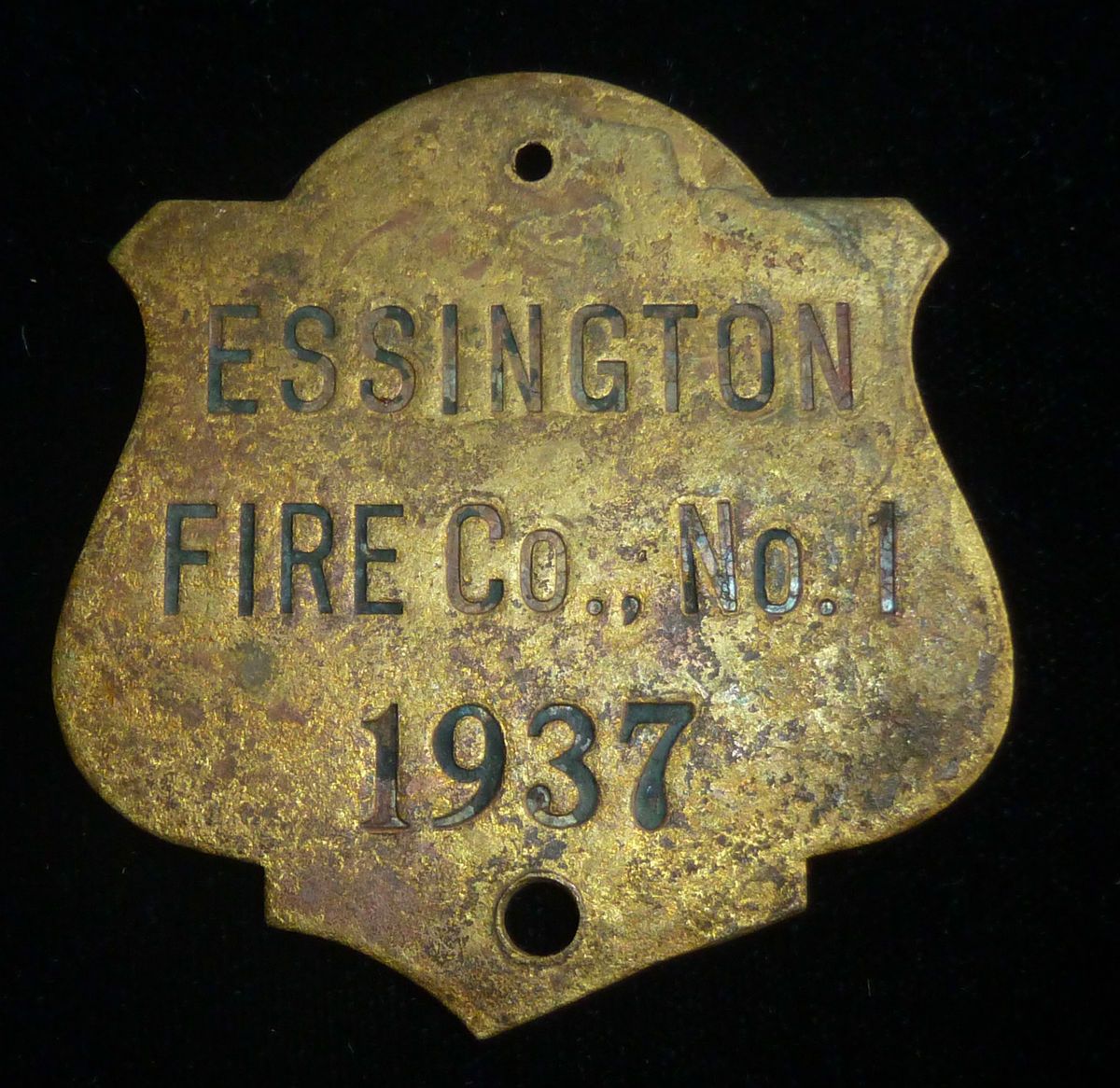 Antique Obsolete Essington Fire Co No 1 1937 Fire Department Badge