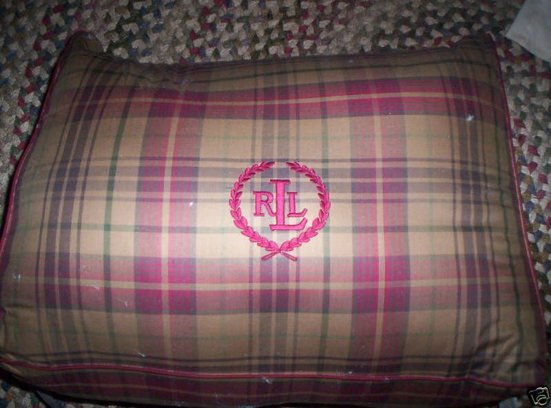 Ralph Lauren Kessington Brown Plaid Jumbo Throw Pillow