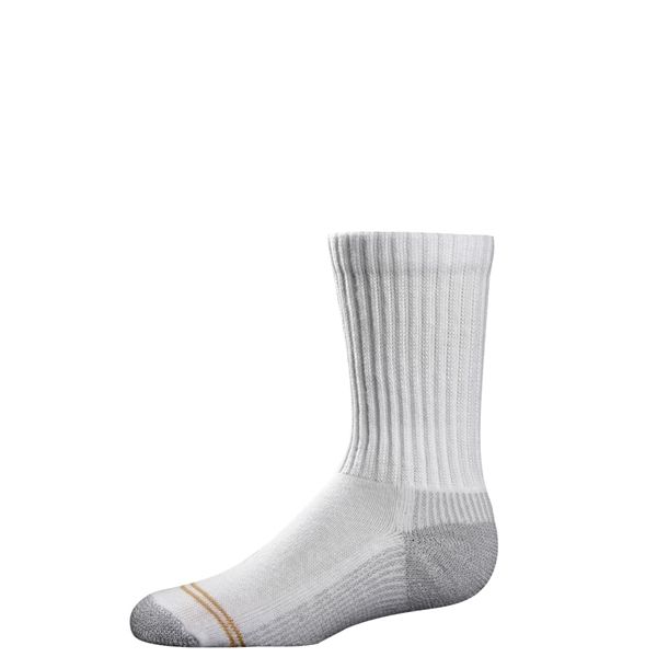  Gold Toe Kid's Sport Socks Crew White 6P