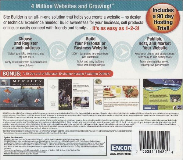 Site Builder from Encore Software 25000 Layouts Windows Vista 2000 XP