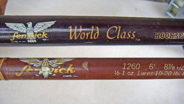 two 2 fenwick fishing rods 1260 lunker stik hooksetter