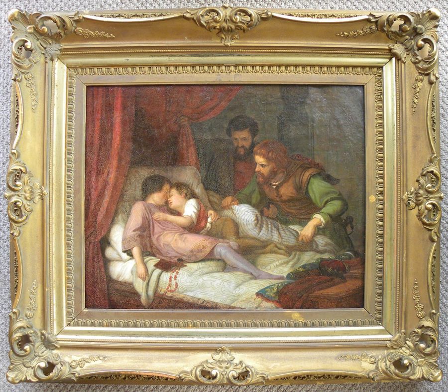 ATT Feodor Dietz Charming Large 19th Century Oil Painting