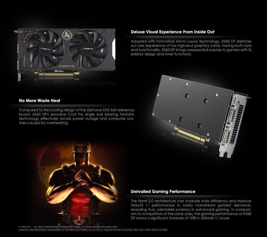 fermi 2 0 architecture the calibre x560 df graphics card adopts the