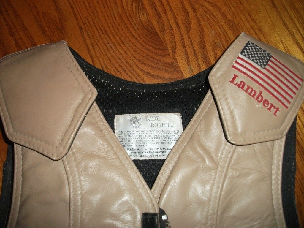 Lambert Ride Right bull riding vest TAN