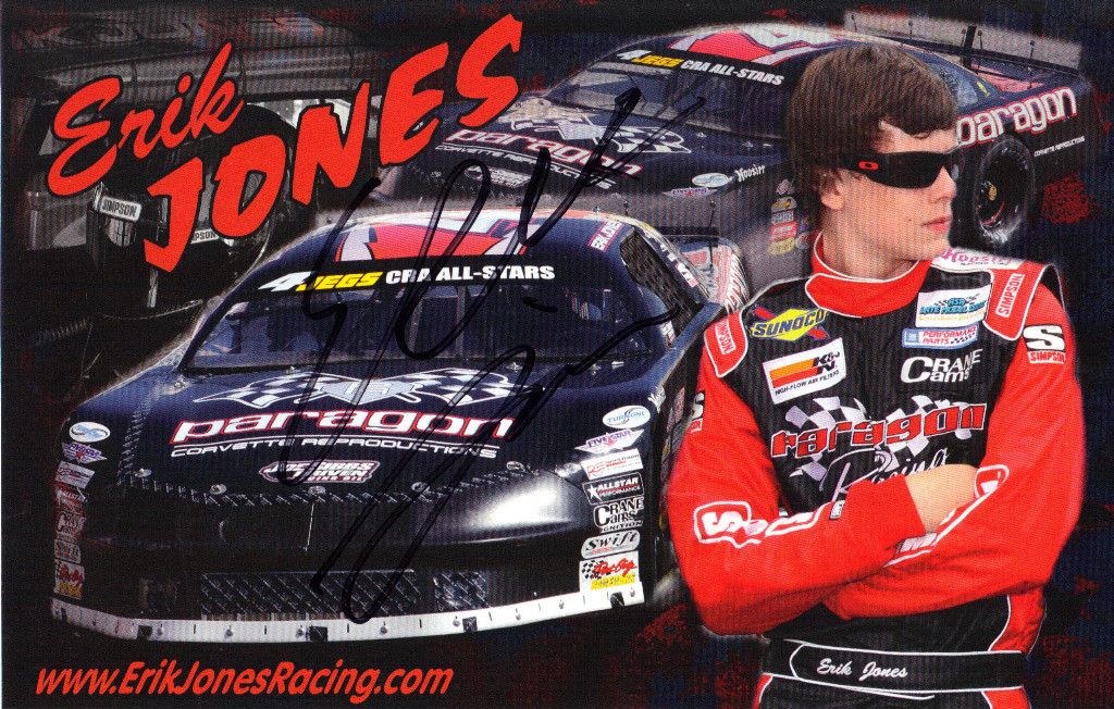 2011 Erik Jones Signed Paragon 4 Late Model Postcard