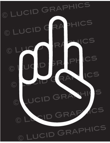 Middle Finger Vinyl Decal Window Sticker VW JDM Shocker