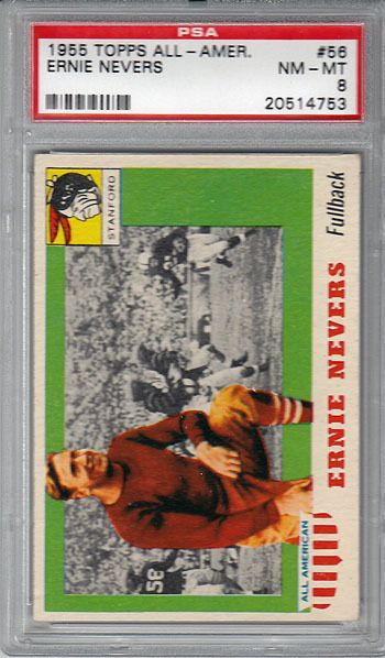 1955 Topps All American Ernie Nevers 56 PSA 8