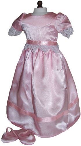 Doll Clothes Fit American Girl Pink Satin and Lace Nightgown Sippers