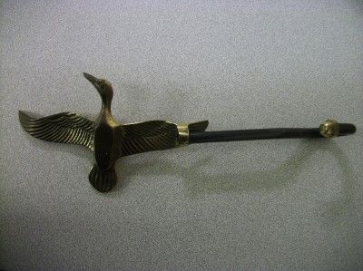 Cast Brass Flying Duck 11 Fireplace Damper Pull Hook