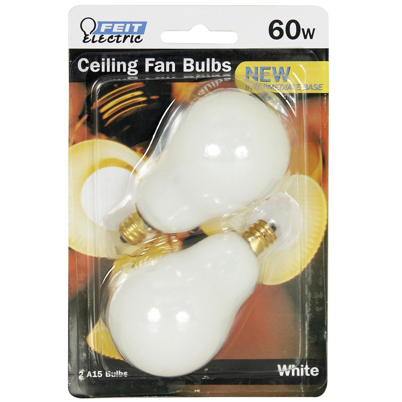 Feit Electric BP60A15C w CF 2 Count 60 Watt White Ceiling Fan Light