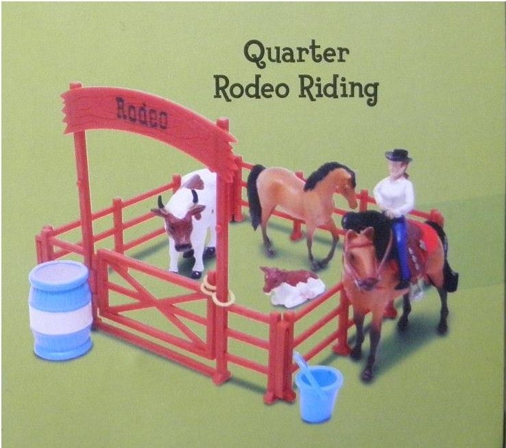 Grand Champions  Quarter Rodeo Riding Mini Horse Adventure Playset