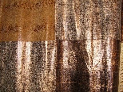  Tan Wild Patch Shower Curtain Faux Suede Patchwork NEUTRALS