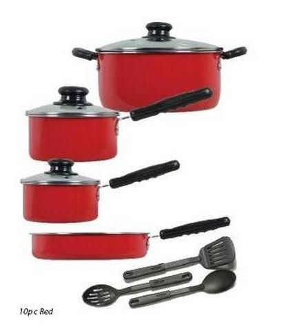 features the sunbeam everton 12 piece aluminum cookware set featuring