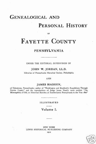 Fayette County PA Genealogy Collection CD
