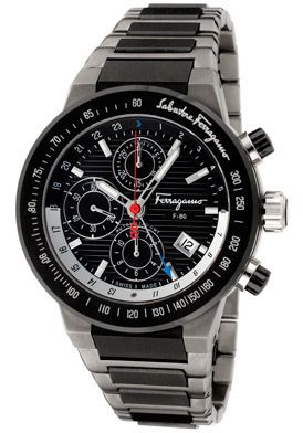 Salvatore Ferragamo Watch F55LCA78910S789 Mens F 80 Chronograph GMT