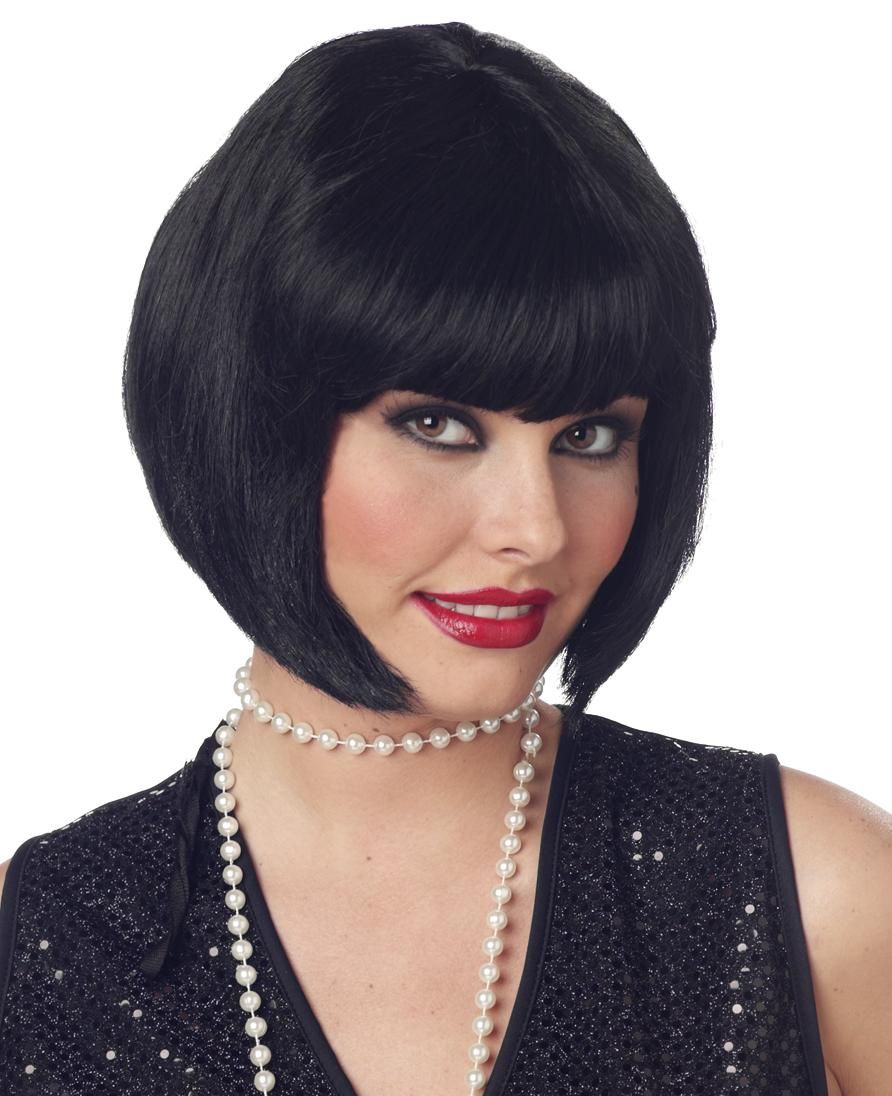 Flapper Roaring 20s Jazz Adult Costume Wig  Short Black 70098