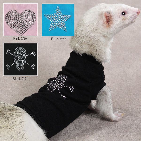 Biddie Buddies Ferret Pink Rhinestone Heart T SHIRT Tee Medium or