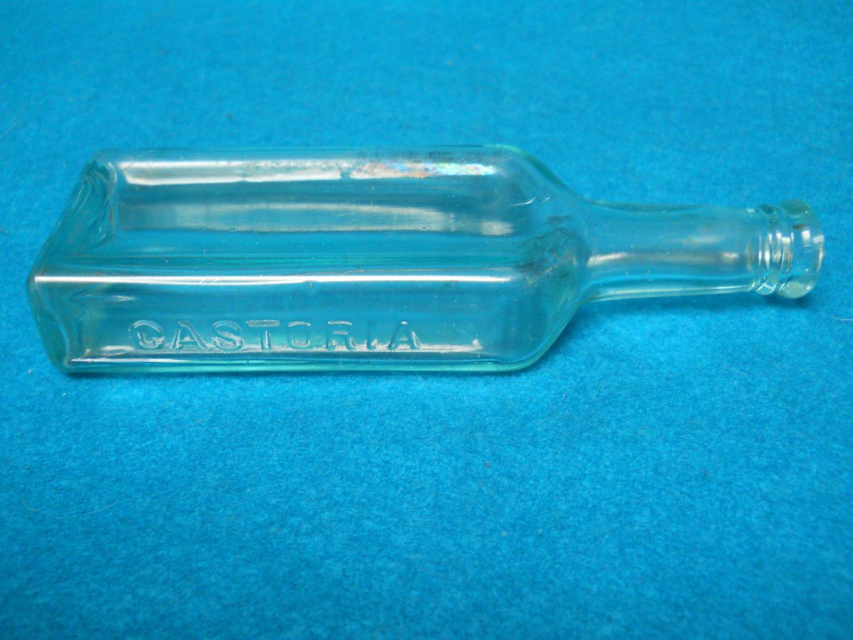 Aqua Colored Castoria Medicinne Bottle Fletchers
