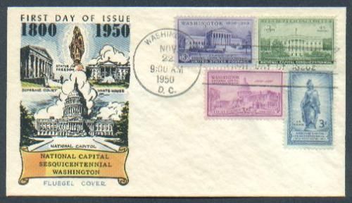 Fluegel Cachet National Capital Sesquicent Combo FDC