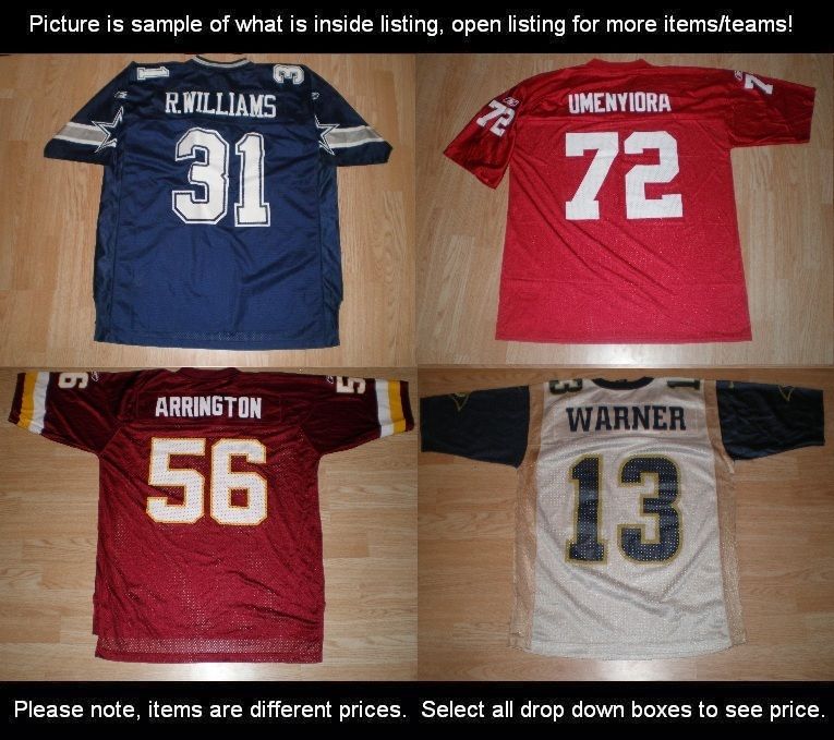 Adult NFC East NFC West Football Jerseys NFL Pick 1 Many Variations