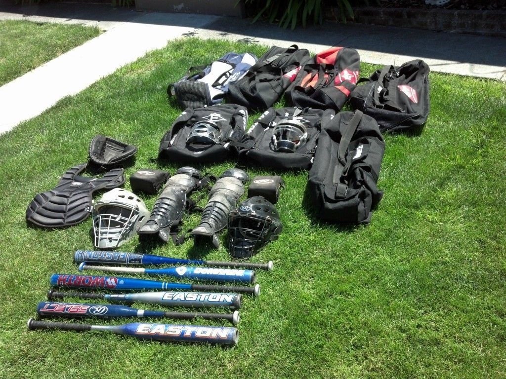 Softball Equipment Gear Bag Face Protectors Catchers Gear Catchers