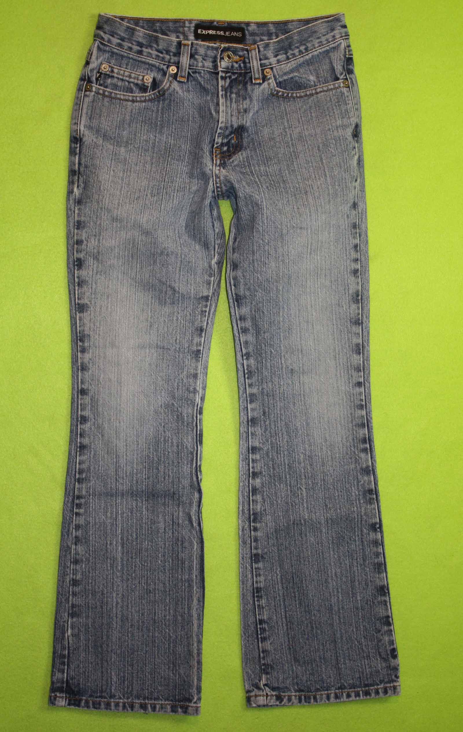 Express Flare Low Rise Sz 1 2 Short Juniors Womens Blue Jeans Denim