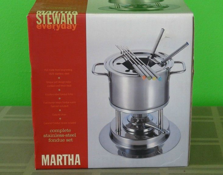  Stewart Chocolate Cheese Stainless Steel Party Fondue Set Original Box