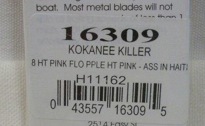  Wedding Ring Kokanee Killer Hot Pink FL Purple Fishing Lure Glo Hook