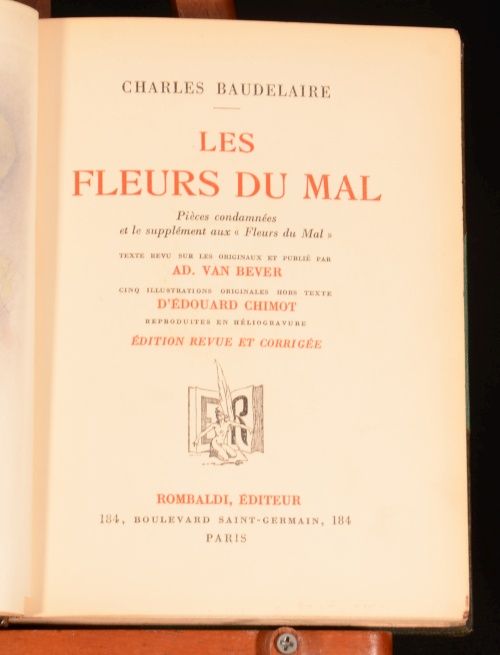  Les Fleurs Du Mal Baudelaire Madame Bovary Flaubert Zaehnsdorf