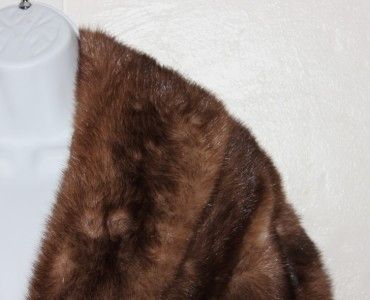 FRANCES FLEISHER BROWN 100% MINK WRAP STOLE CAPE JACKET L WOW