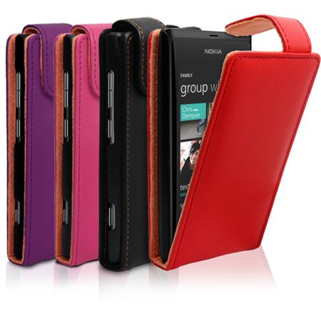 FLIP LEATHER CASE COVER FOR NOKIA LUMIA 800 + SCREEN PROTECTOR