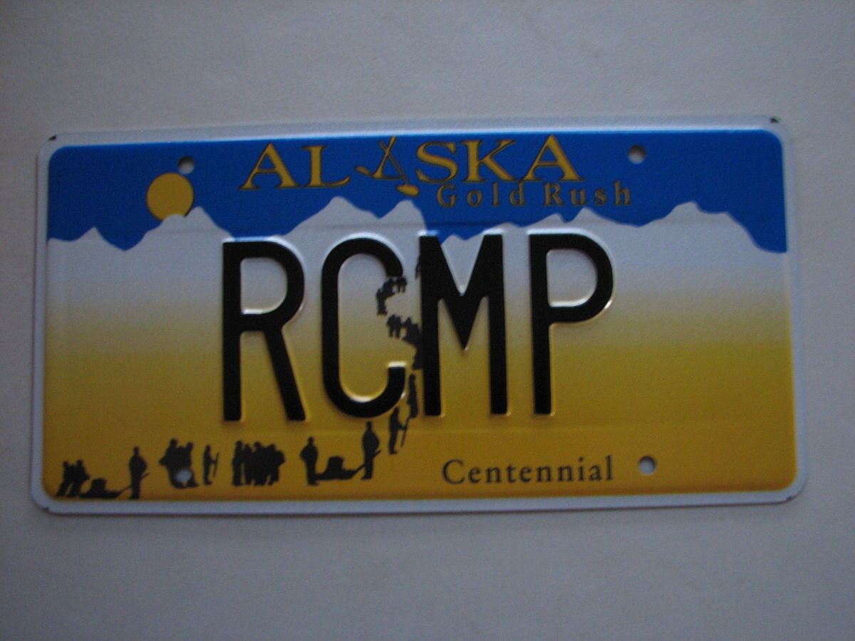 ALASKA VANITY License Plate RCMP POLICE CANADA ROYAL CANADIAN MOUNTIES