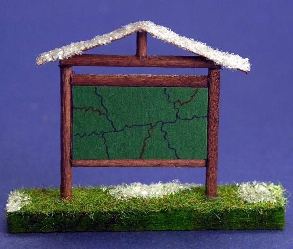 Model Scenery Snowy Forest Park Map Stand Sign