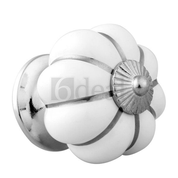 white pumpkin ceramic cabinet drawer door pull knobs handles