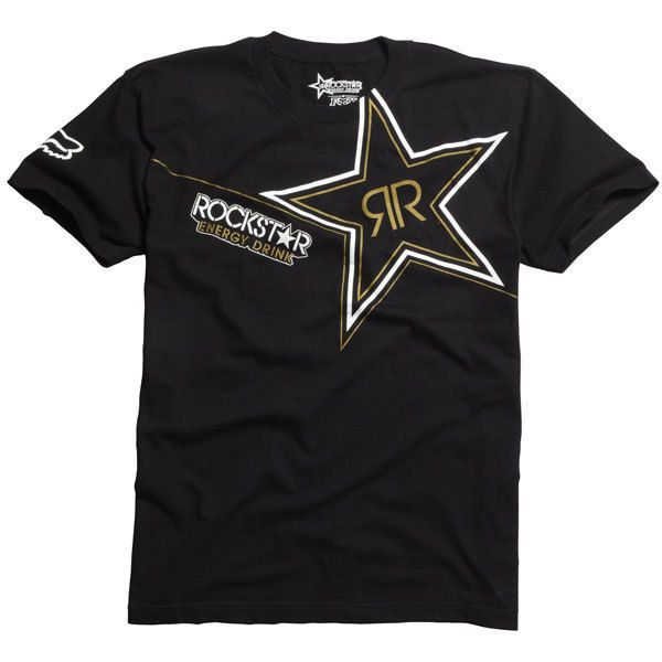 Fox Racing Rockstar Golden s s T Shirt Tee Black Adult Size Medium M