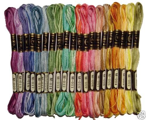 20 Venus Variegated Cross Stitch Floss Threads Lot