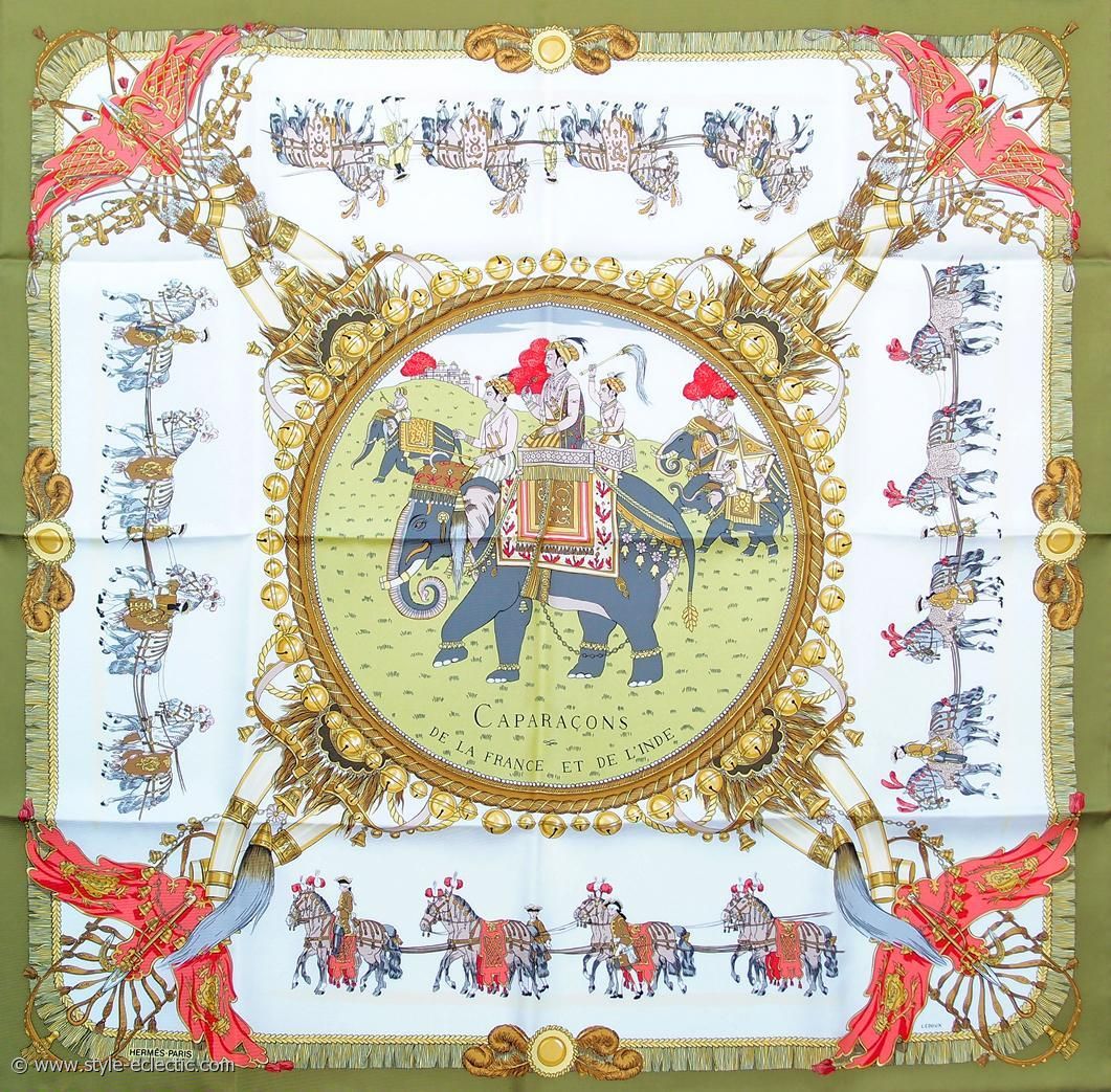  CARRE SCARF   Caparacons de la France et de lInde by Philippe Ledoux