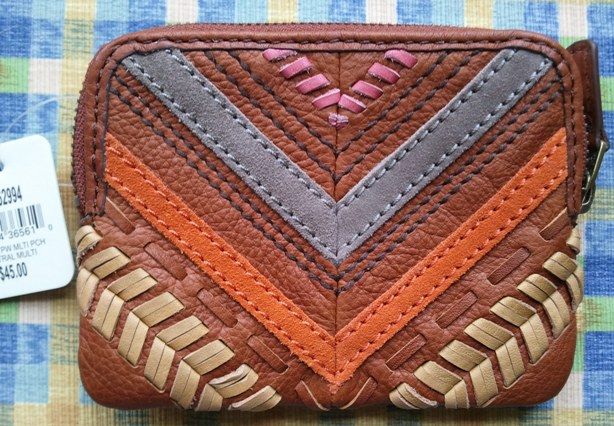 NWT Authentic Fossil Campbell Large Zip Coin Purse