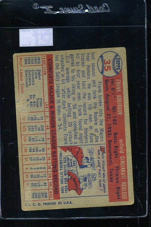 1957 TOPPS #35 FRANK ROBINSON HOF RC VG SURFACE CREASE *52455