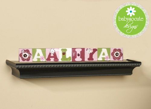 Baby Blocks Berry Garden Nursery Decor 4 Letter Name
