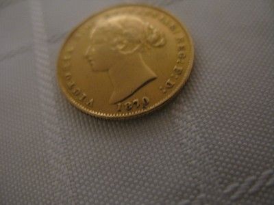 1870 22ct Gold Sydney Mint Australian One Sovereign Coin 7 9g No