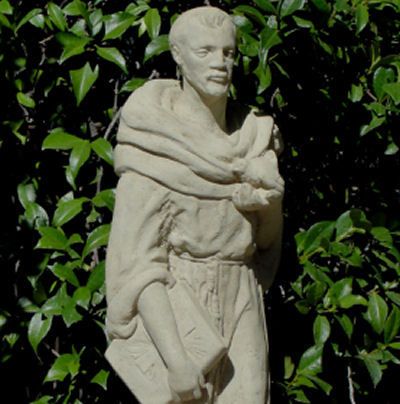 HUGE Vintage SAINT FRANCIS STATUE w Worn Old World Texture, Lawn Yard