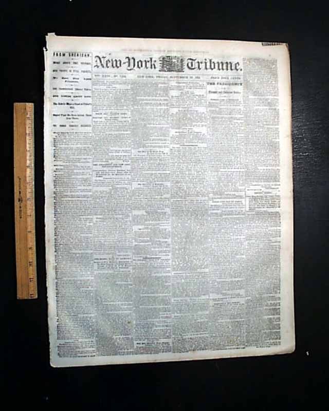 1864 Civil War Newspaper Battle of Fishers Hill Strasburg VA Philip H