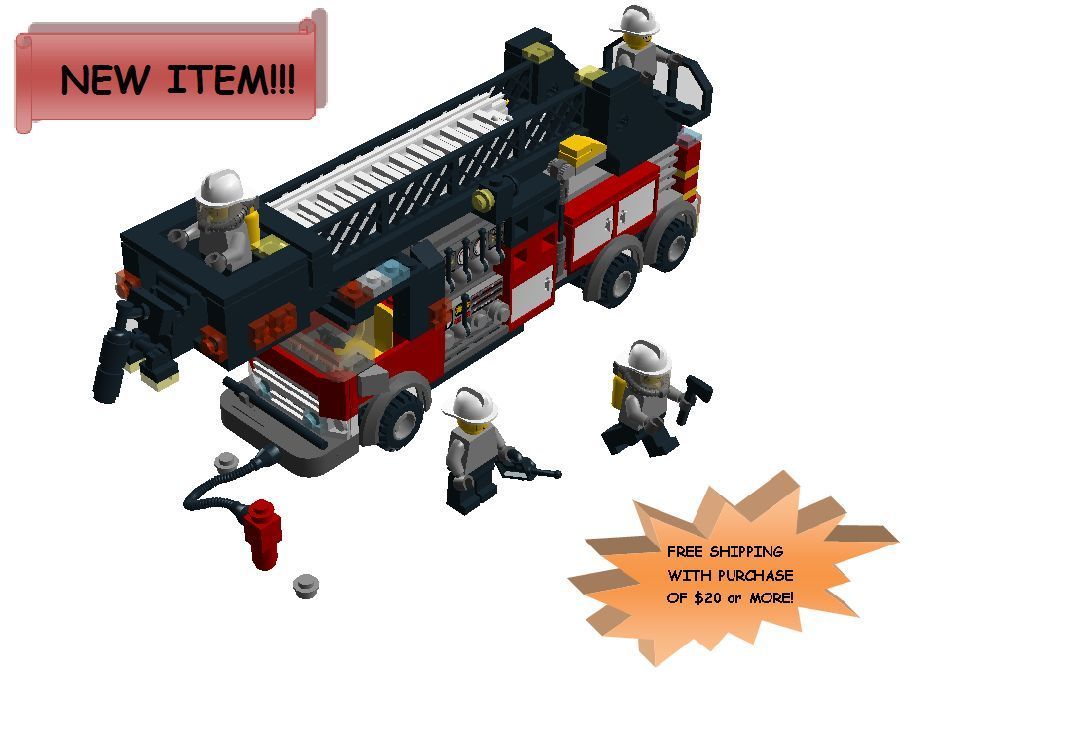 Lego Town City Custom Fire Ladder Bucket Truck Instructions Only On Popscreen